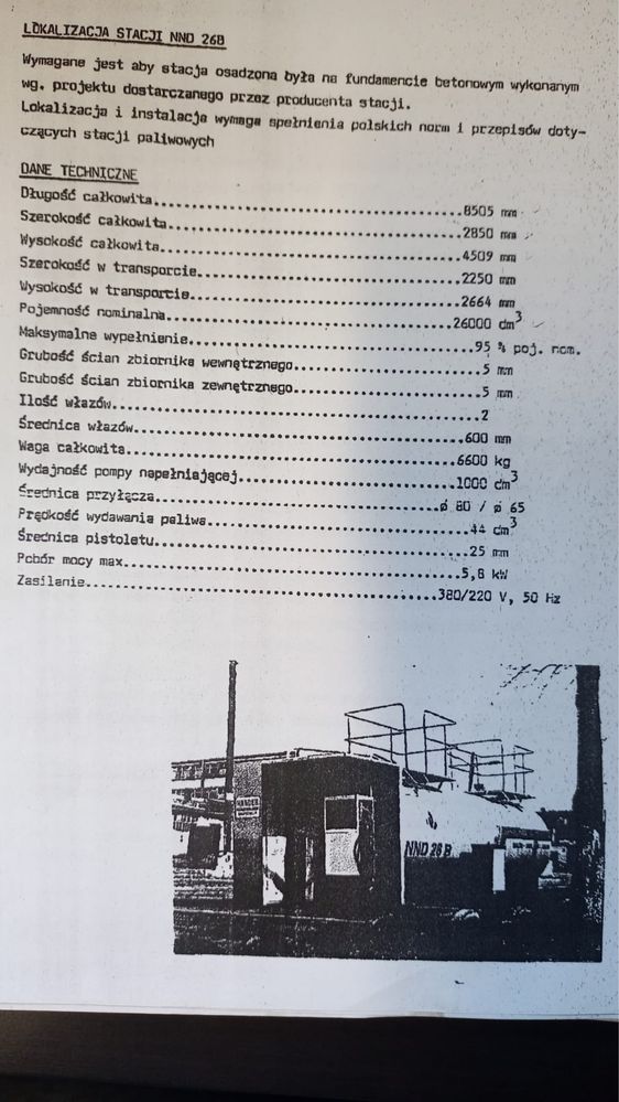 Zbiornik na paliwo 28 m3 z dystrybutorem