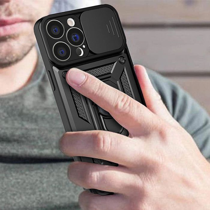 Hybrid Armor Camshield etui iPhone 14 Pro pokrowiec różowy