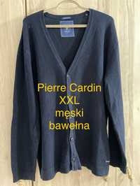 Pierre Cardin XXL męski sweter granatowy kardigan Vintage