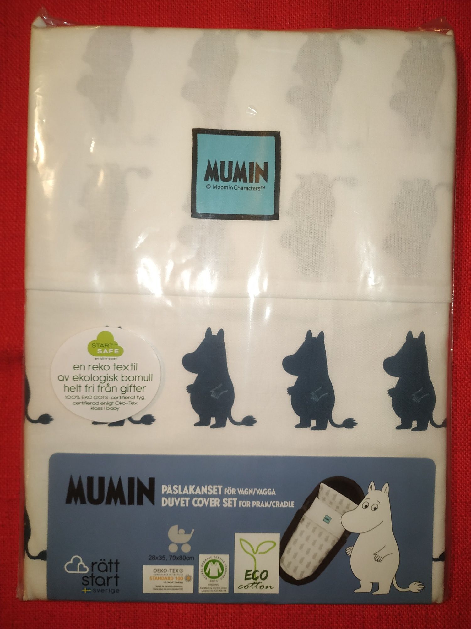 Cudowna Muminki MOOMIN MUMIN pościel do wózka kołyski. Nowa. bawełna