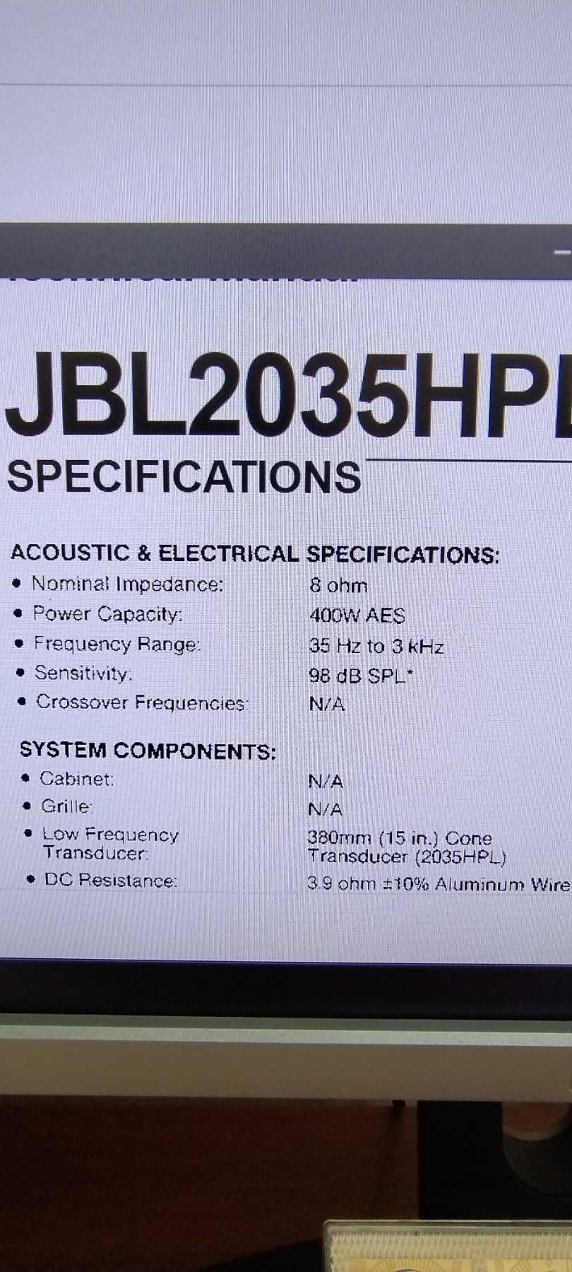 Продам   JBL 2035 USA.