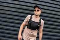 Міська молодіжна нагрудна сумка-жилетка чес триг Chest Rig чорна