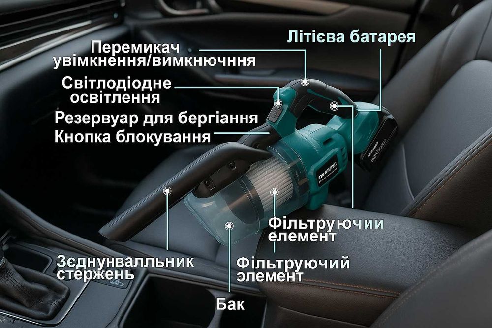 Продам акумуляторний пилосос ідеальний для машини та квартири
