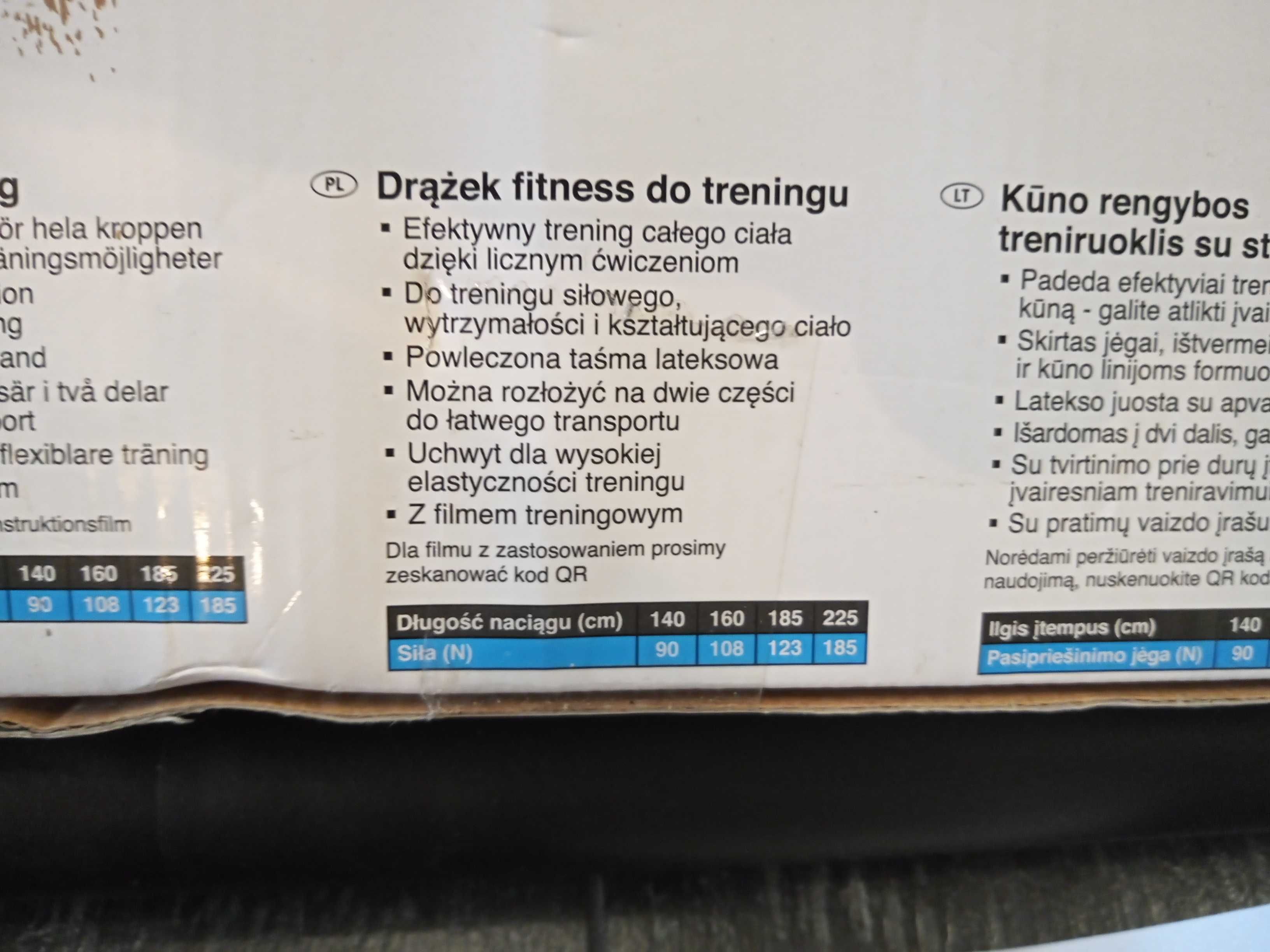 Sprzedam drążek z taśmą do ćwiczeń CRIVIT (lidl)