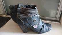 Botki damskie na Obcasie niebieskie Mustang r.39