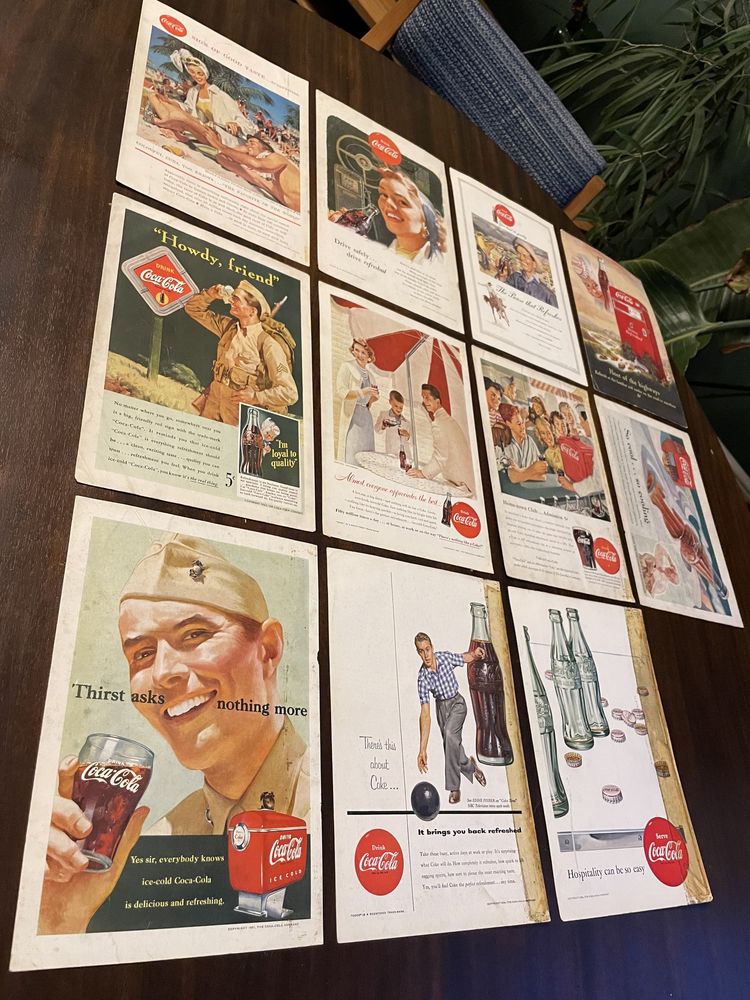 Coca cola oryginalne reklamy z USA ZESTAW