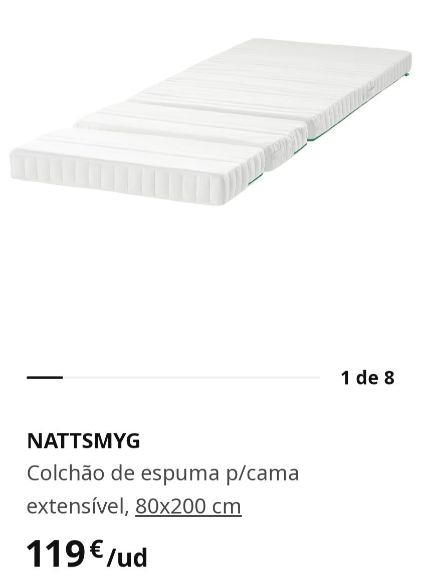 Cama extensível branca ikea