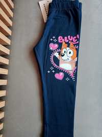 Nowe getry legginsy dla dziewczynki Bluey i Bingo granatowe 104r