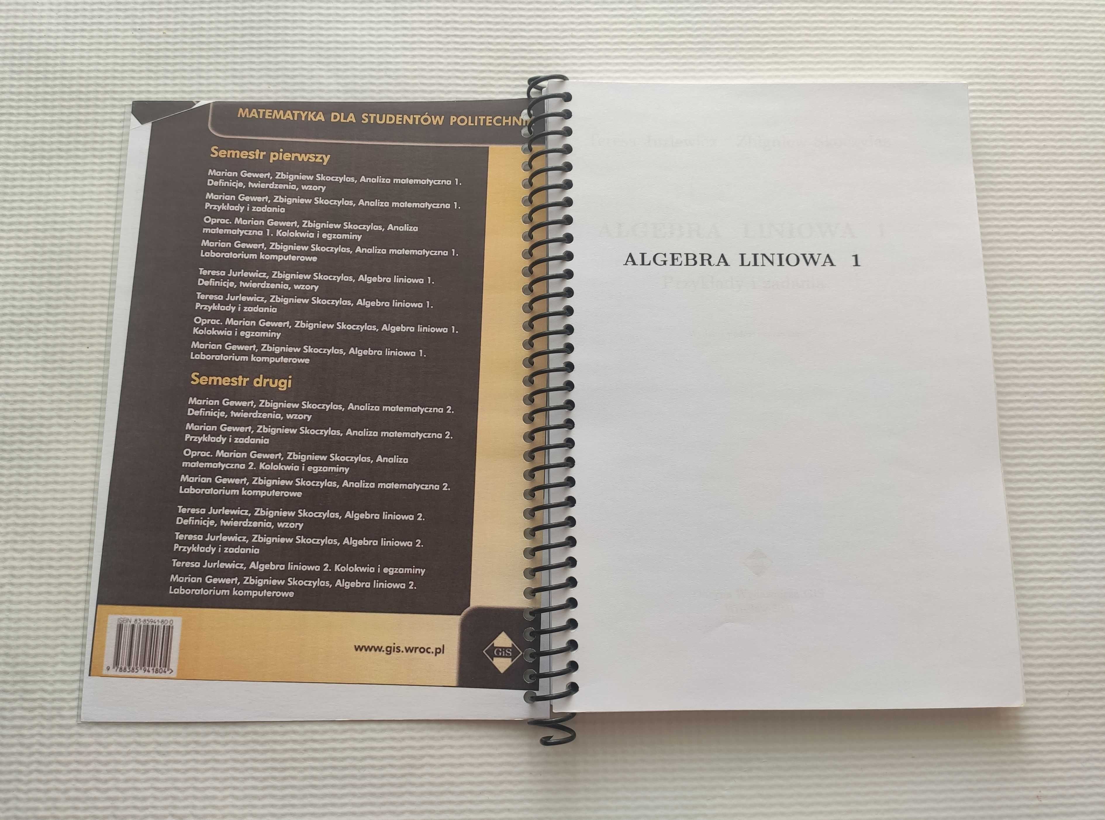 Algebra liniowa 1. Przykłady i zadania T. Jurlewicz, Z. Skoczylas
