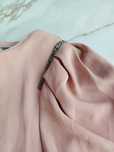 H&M sukienka pudrowy róż różowa z bufkami pagony krótka S 36