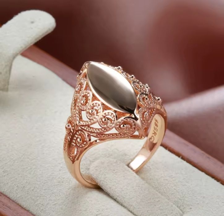 Sygnet/ Pierścień Vintage Różowe złoto 585