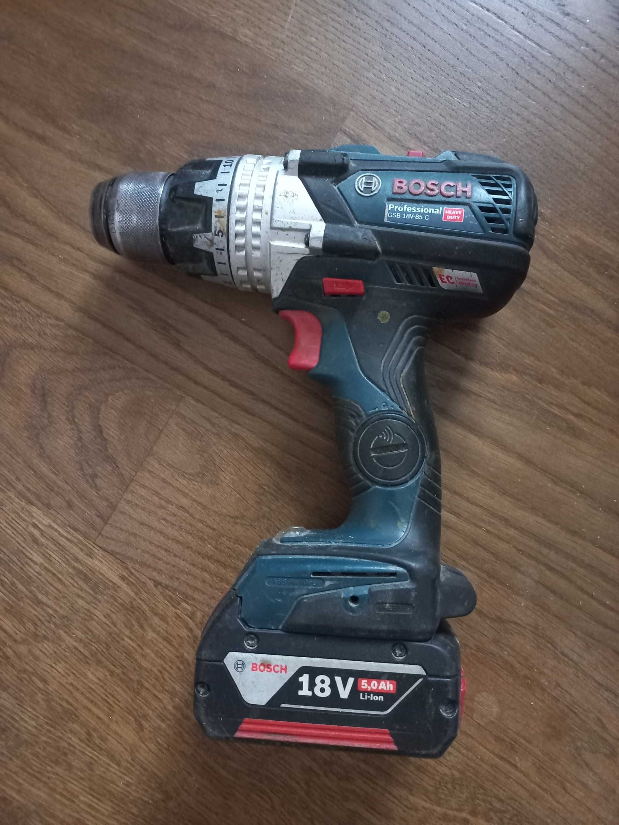 BOSCH Professional GSB 18V-85 C sprawna z akumulatorem i ładowarką