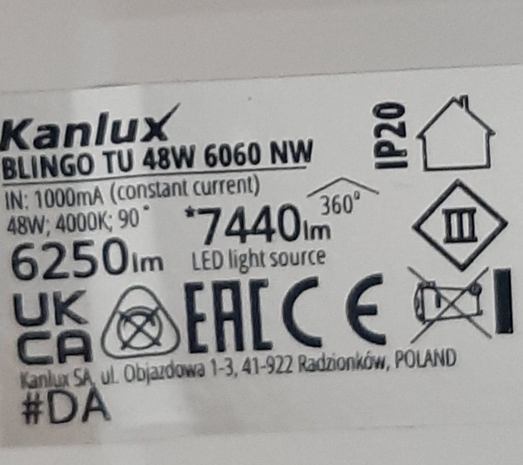 Panel LED podtynkowy BLINGO TUN48W 6060 NW