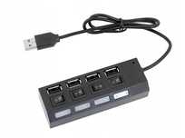 Ultra szybki, 4-portowy aktywny HUB USB 2.0 z włącznikami AK228A