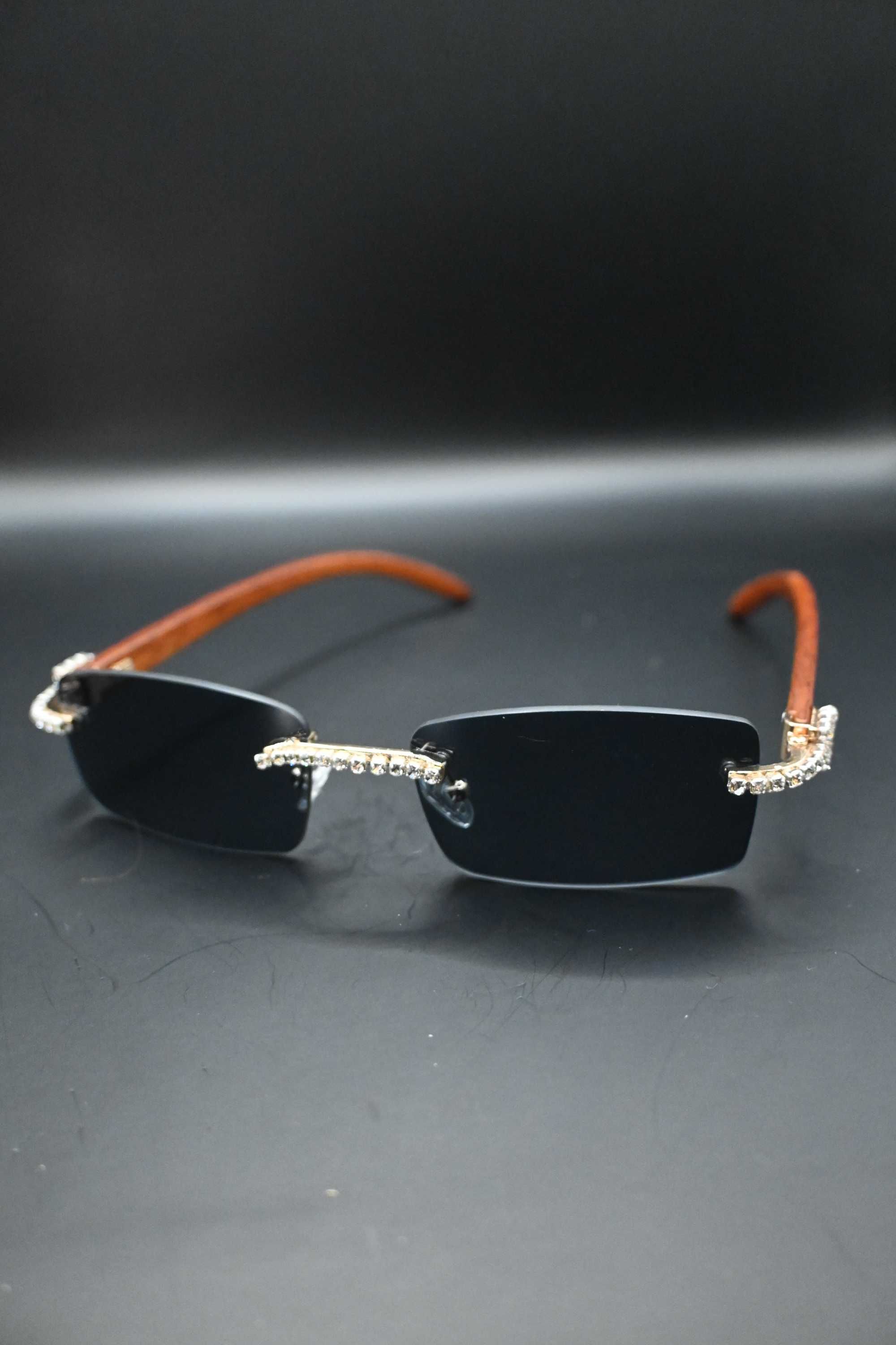 Srebrne Eleganckie Przyciemniane Okulary Kwadratowe Z Diamencikami