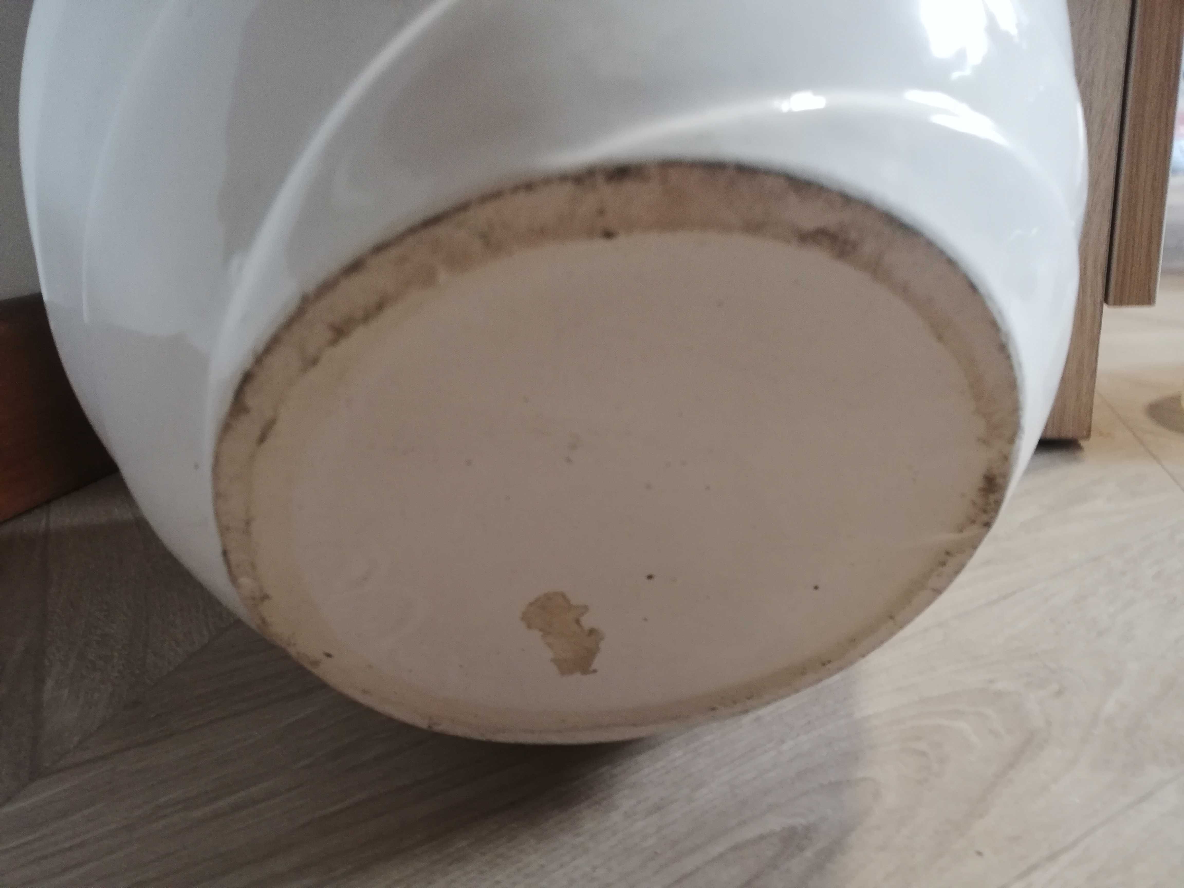 Biała ceramiczna doniczka osłonka duża masywna