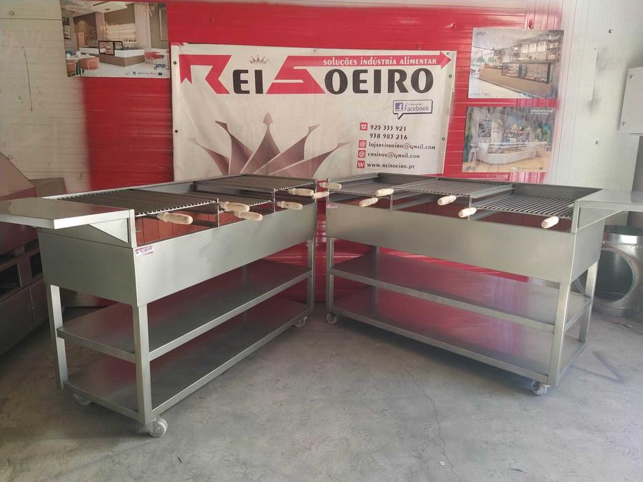 CHURRASQUEIRA INOX A CARVÃO (1500X600X1100MM) - Valor c/ IVA