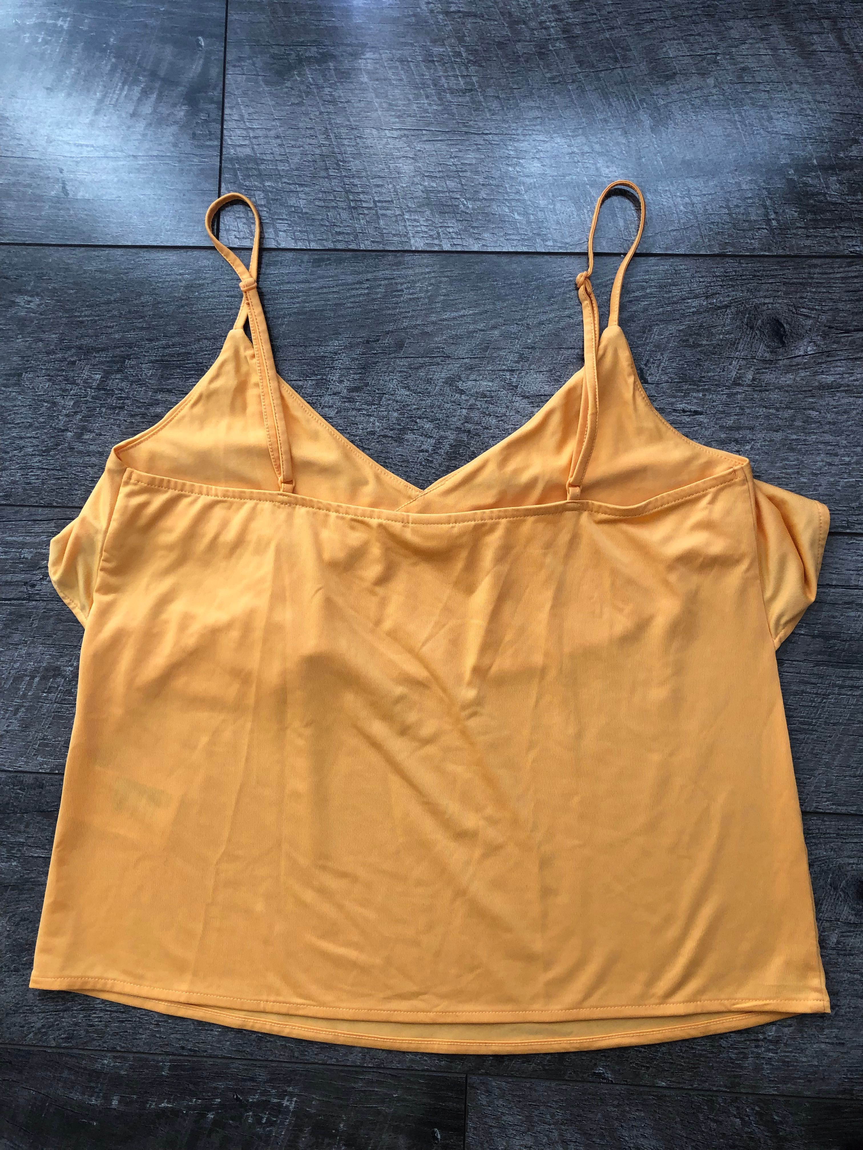 Top h&m z falbanką XS pomarańczowy