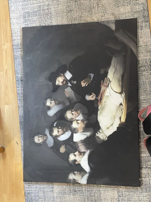 Obraz autorstwa Rembrandt`a "Lekcja anatomii doktora Tulpa"