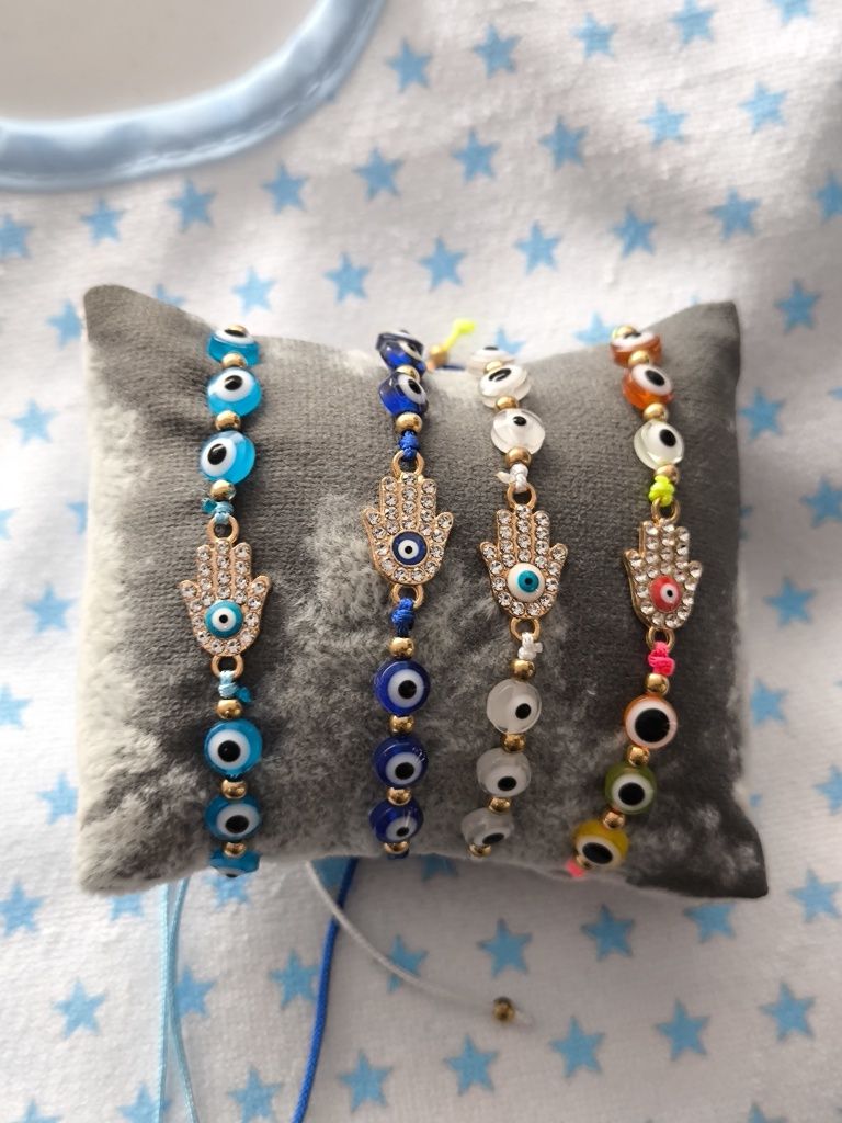Pulseira mau olhado - tamanho ajustável