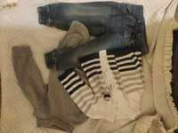 Golf-body, sweter, spodnie jeans