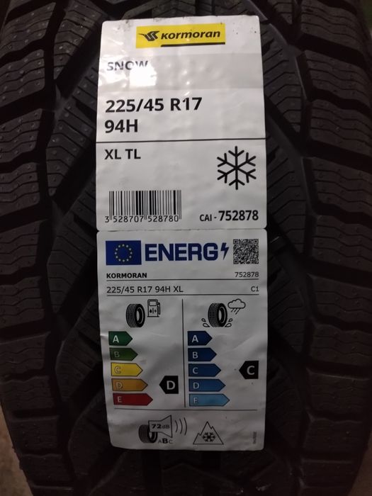 Nowe zimowe opony Kormoran 225/45R17. MONTAŻ GRATIS !!!