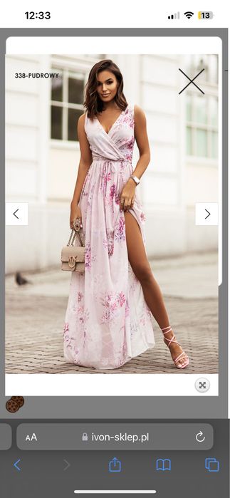 Piekna dluga sukienka w kwiaty