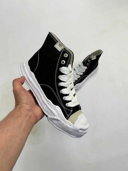 MMY Maison Mihara Yasuhiro кеди кросівки чорні білі високі кеды черные