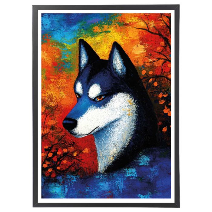 plakat psa, plakat w ramę pies, plakat do pokoju kolor akwarela pies