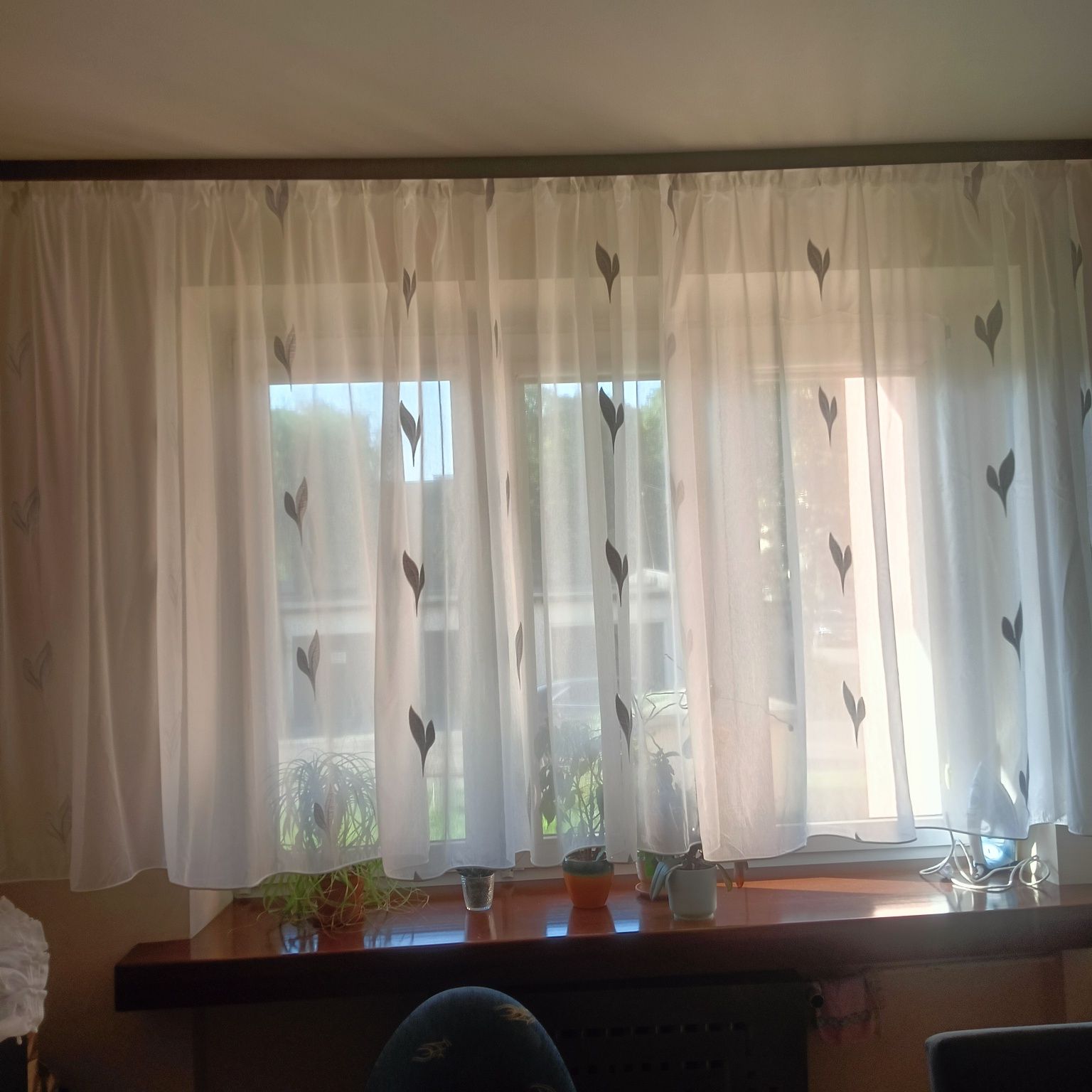 Firana 170x620 wzór w liscie