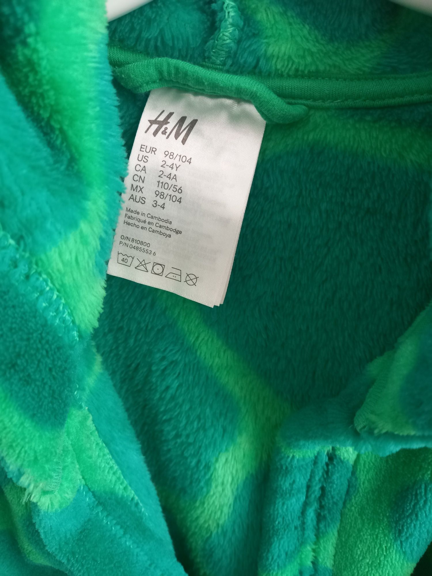 Szlafrok H&M 98/104 dinozaur