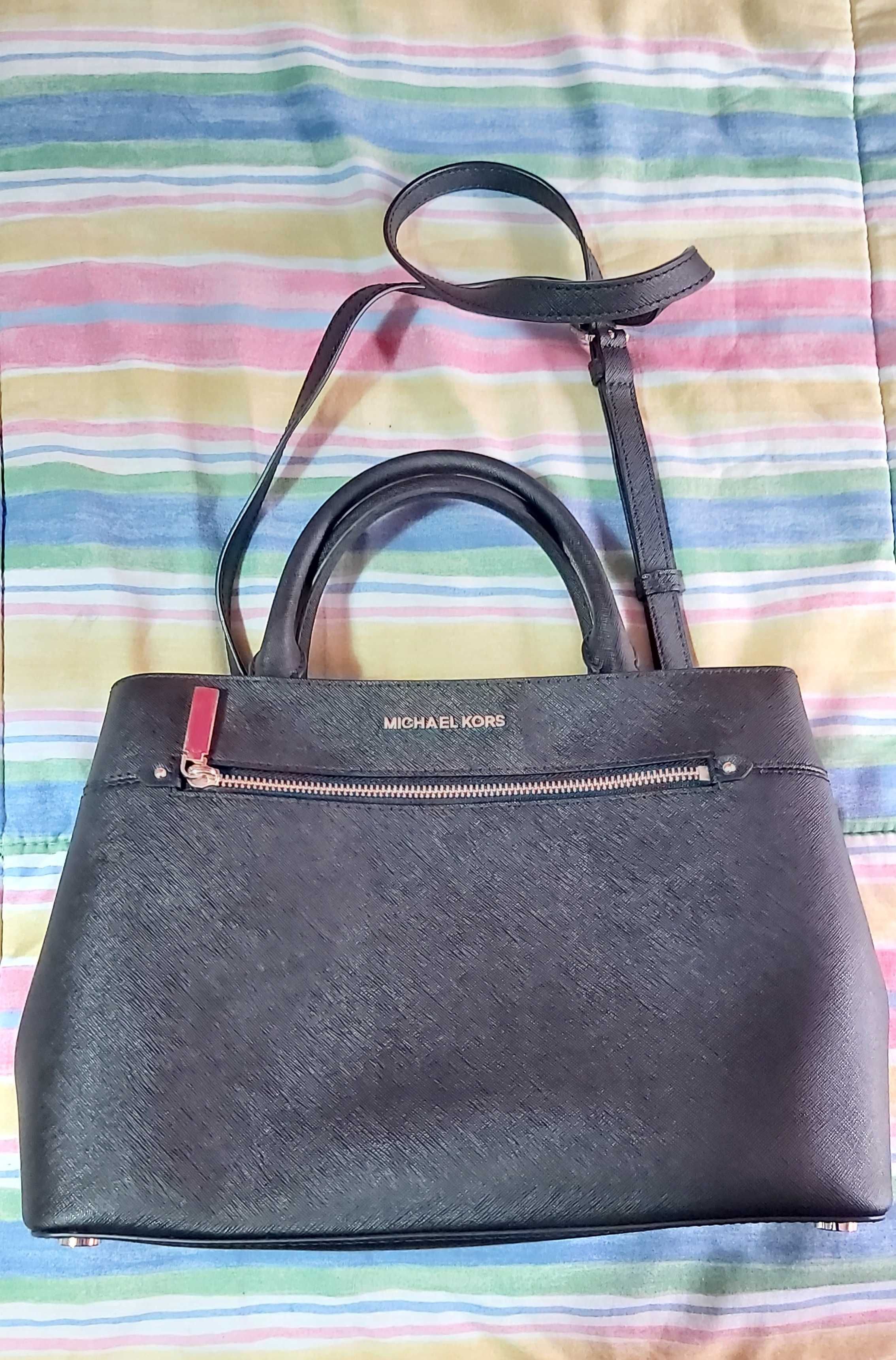 Mala Michael Kors Preta Couro Original/Hailee Medium Snatchel