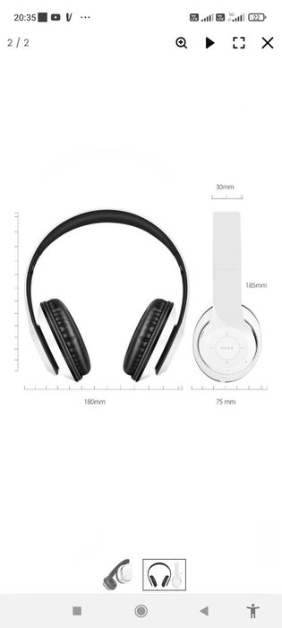 Bezprzewodowe słuchawki BT-09 czarno-białe Wysyłka!