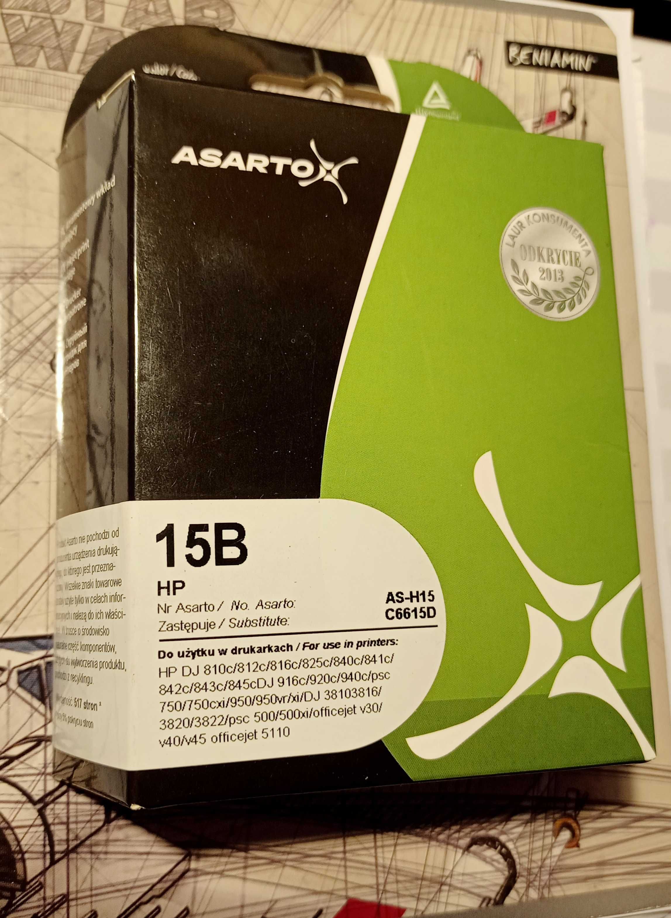 Tusz Asarto do HP 15B | C6615D | 517 str. | black | 1 sztuka