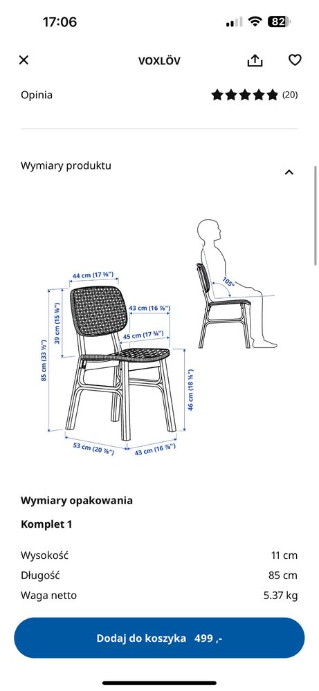 4 krzesla bambus IKEA