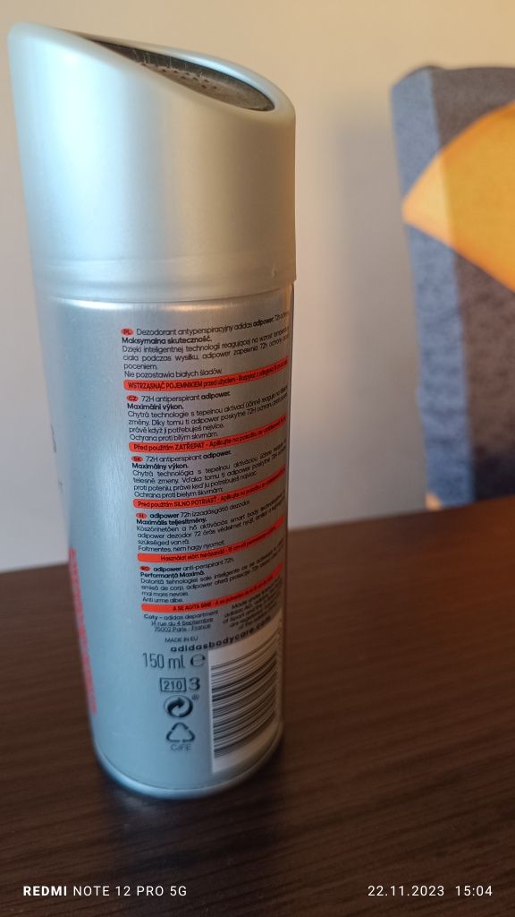 Adidas Antyperspirant Spray Męski Adipowower 150ml