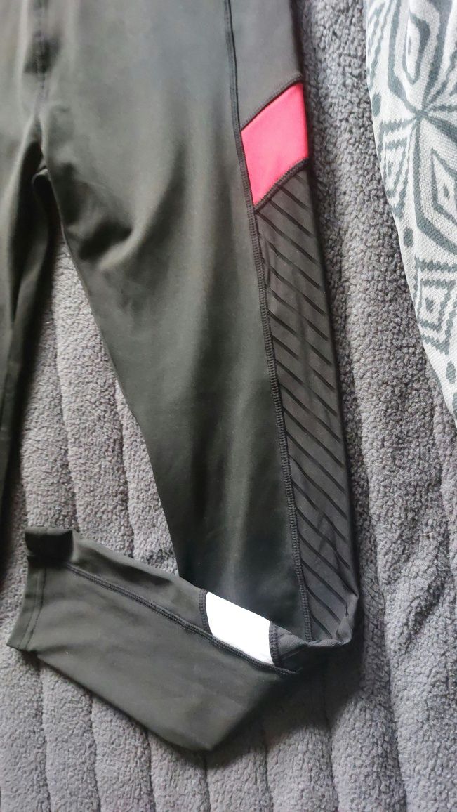 Legginsy czarne wysoki stan elastyczne rozciągliwe L