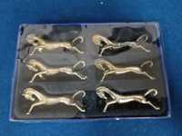 Conjunto de 6 descansa talheres em casquinha em formato cavalo