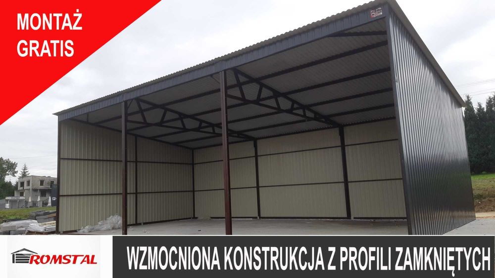 Wiata OTWARTA  Rolnicza  - Garaże - Magazyn na maszyny -Romstal