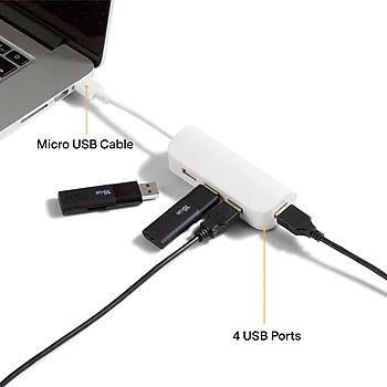NXT ™ 4-портовий концентратор USB 2.0, білий usb  HUB хаб