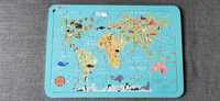 Puzzle drewniane Mapa świata 54 elementy układanka