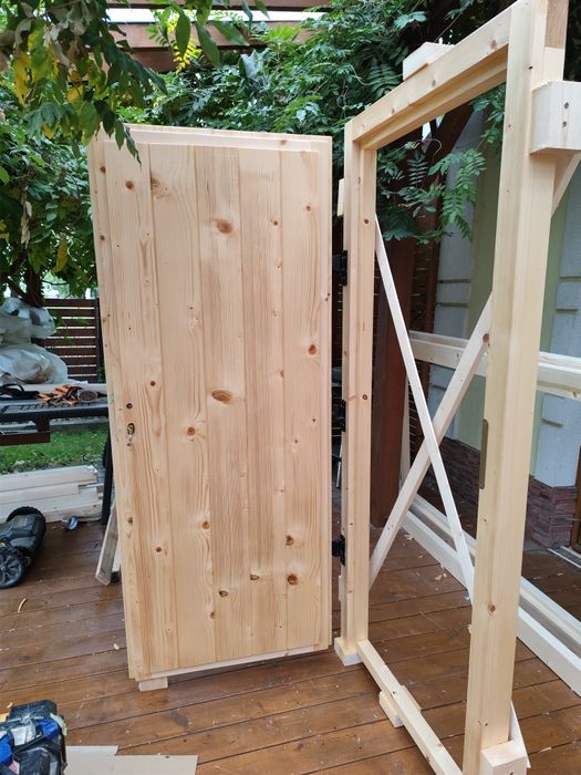 Drzwi ocieplane 65mm domków drewnianych piwniczek gospodarczych