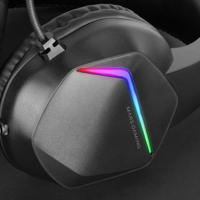 słuchawki nauszne mars gaming mh122 czarne mikrofon oświetlonie rgb