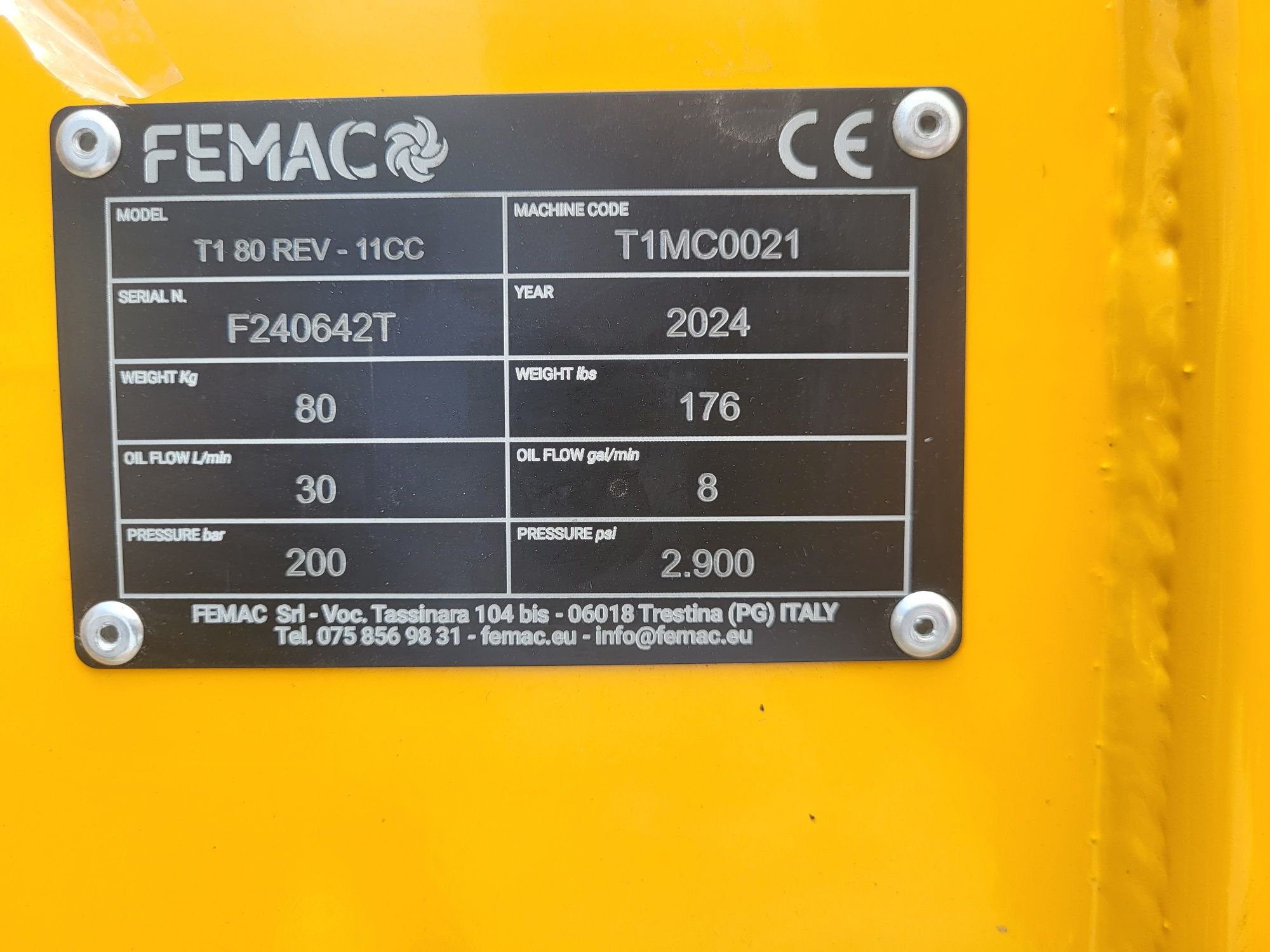Mulczer hydrauliczny FEMAC T 80REV 2024rok do koparki