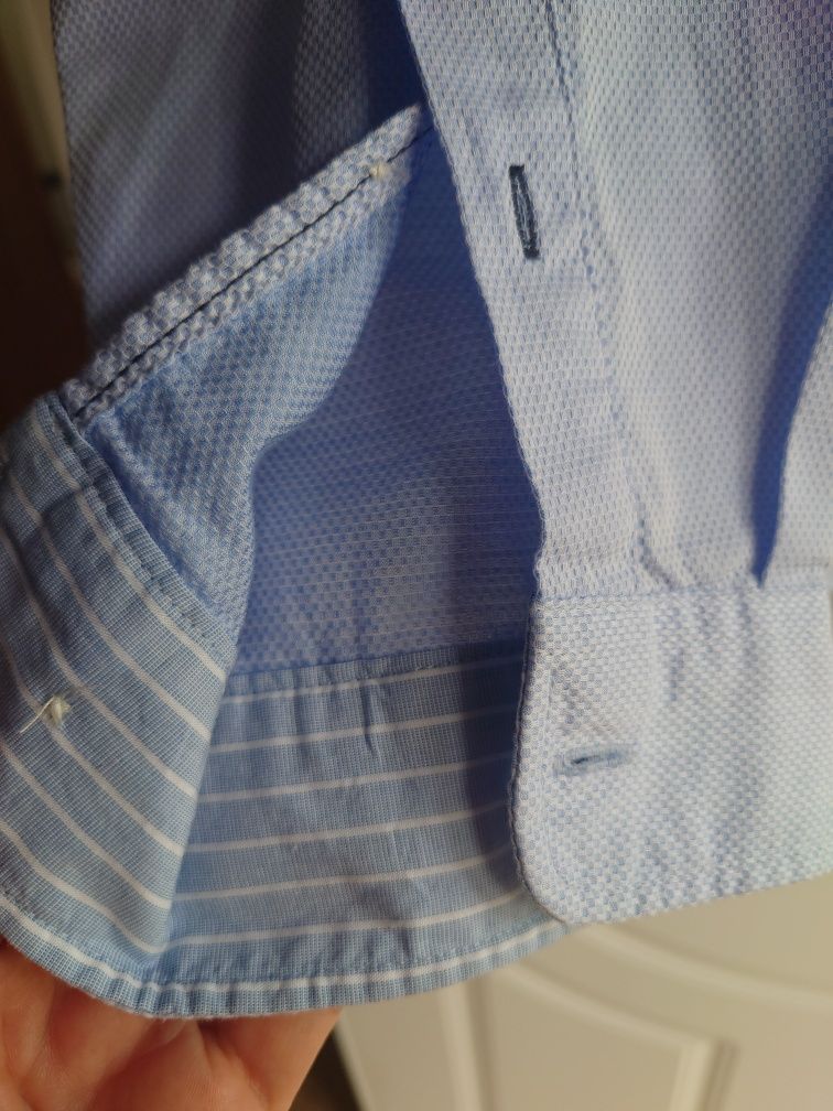 Koszula z bawełny organicznej , na stójce, długi rękaw slim XL