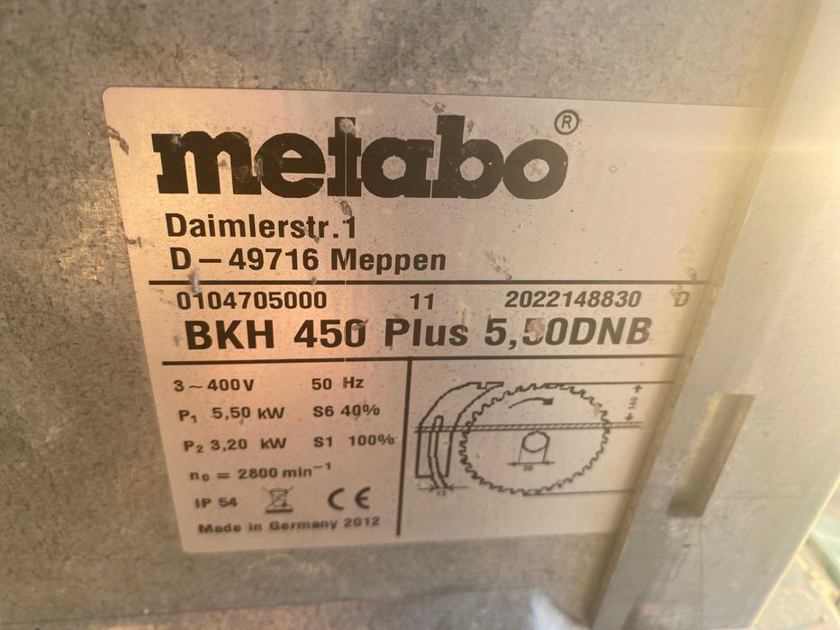 Pilarka tarczowa do drewna METABO BKH 450/5,5 DNB Plus