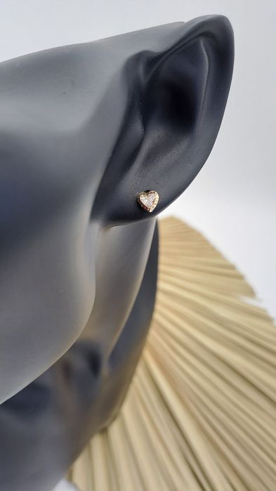 Złote kolczyki/ serca/ sztyfty / złoto 585 / 14K