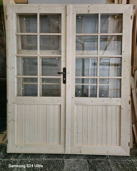 Drzwi drewniane tarasowe 150 x 200