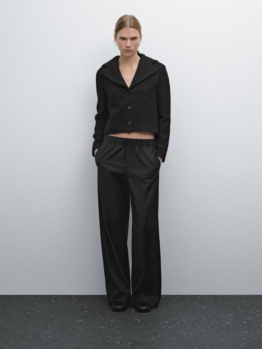 Шерстяные брюки палаццо Massimo Dutti