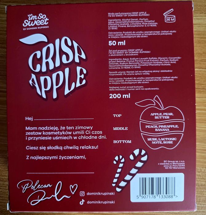 Dominik Rupiński im So Sweet Crisp Apple Zestaw woda perfumowana + żel